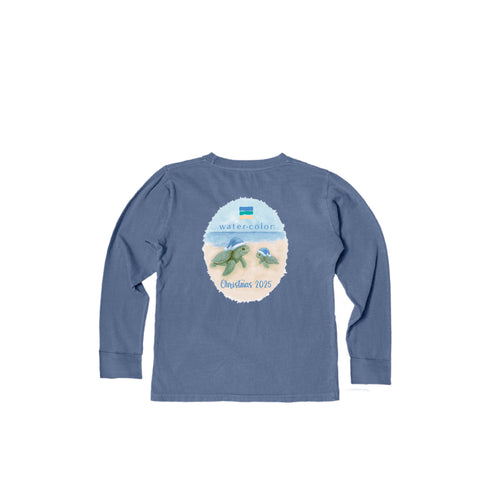 Youth Pacific Blue LS 2025 Christmas Tee