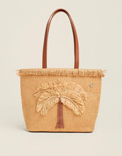 Load image into Gallery viewer, Straw Fringe Day Tote Flagler Resort Palm