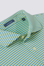 Load image into Gallery viewer, Luxe Blue/Butter Edward Stripe Performance Polo