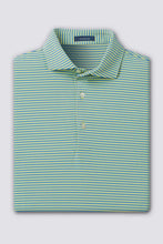 Load image into Gallery viewer, Luxe Blue/Butter Edward Stripe Performance Polo