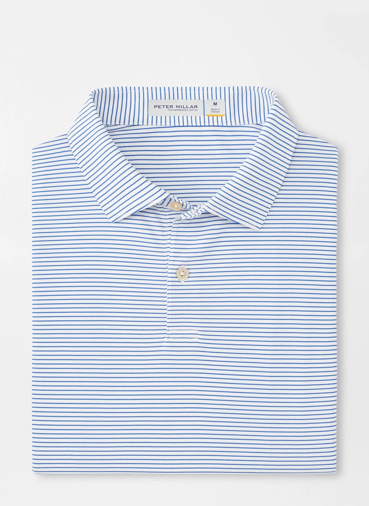 White Featherweight Stripe Polo