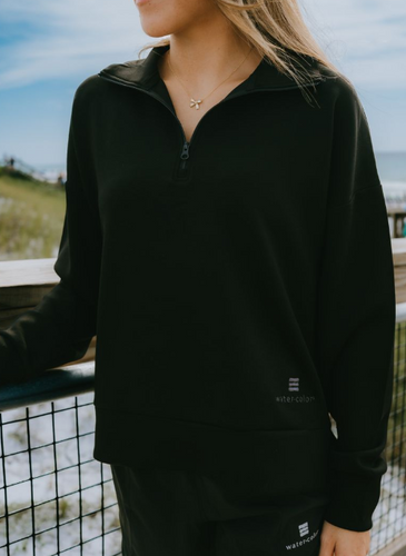 Ladies Black Cora 1/4 Zip