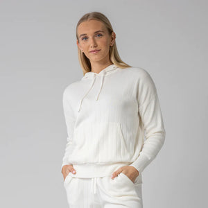 White Tan Dream Sweater Knit Hoody