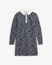 Load image into Gallery viewer, Navy Tweed Polo Dress