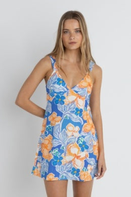 Blue Paradise Floral Dress